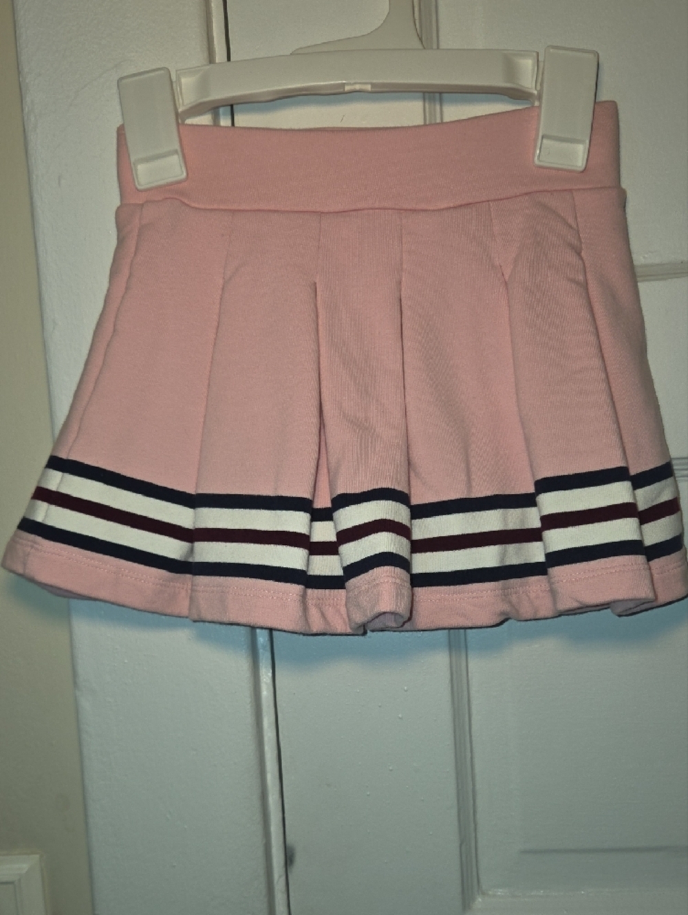 Gymboree Light Pink Pleated Skort with Navy and White Stripes - Picture 4 of 5